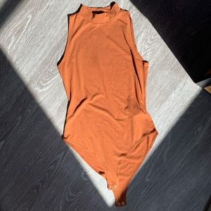 Orange Hi-Neck Bodysuit
